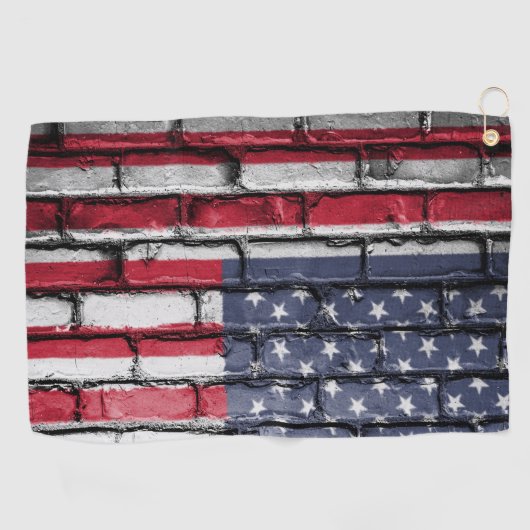 Patriottic USA Flag Golfhanddoek (Horizontaal)