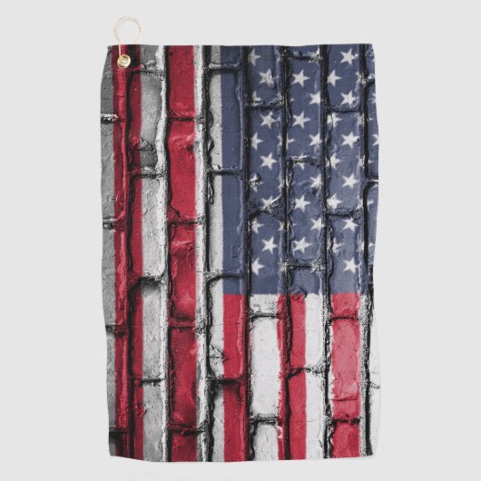 Patriottic USA Flag Golfhanddoek (Voorkant)