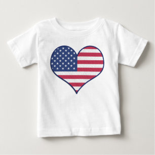 Patriottic USA Flag Heart Home of the Brave