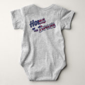 Patriottic USA Flag Heart Home of the Brave Romper (Achterkant)