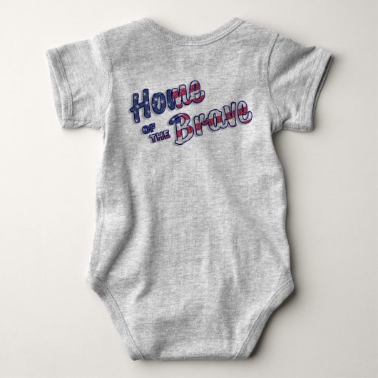 Patriottic USA Flag Heart Home of the Brave Romper (Achterkant)