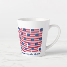 Patriottic USA Flag Hospitality Latte Mok