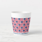 Patriottic USA Flag Hospitality Latte Mok (Voorkant)