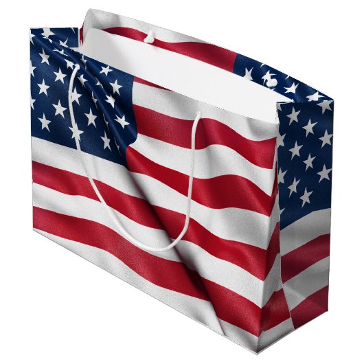 Patriottic USA Flag Large Cadeautasje (Achterkant Gekanteld)
