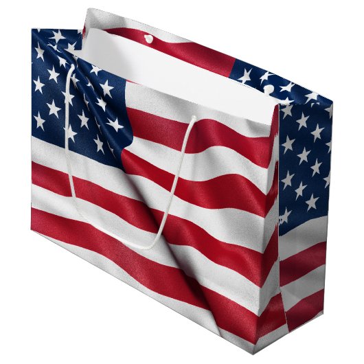 Patriottic USA Flag Large Cadeautasje (Voorkant Gekanteld)