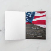 Patriottic USA Flag Memorial Foorial Bedankkaart (Binnen)