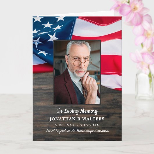 Patriottic USA Flag Memorial Foorial Bedankkaart