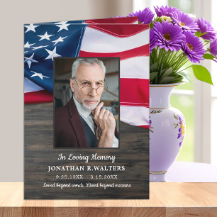 Patriottic USA Flag Memorial Foorial Bedankkaart