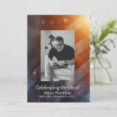 Patriottic USA Flag Memorial Funeral Prayer Card Kaart (Staand voorkant)