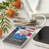 Patriottic USA Flag Memorial Funeral Prayer Card Sleutelhanger (Voorkant Rechts)