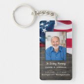 Patriottic USA Flag Memorial Funeral Prayer Card Sleutelhanger (Voorkant)