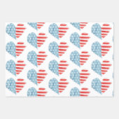 Patriottic USA Flag Red White Blue American Inpakpapier Vel (Voorkant 3)