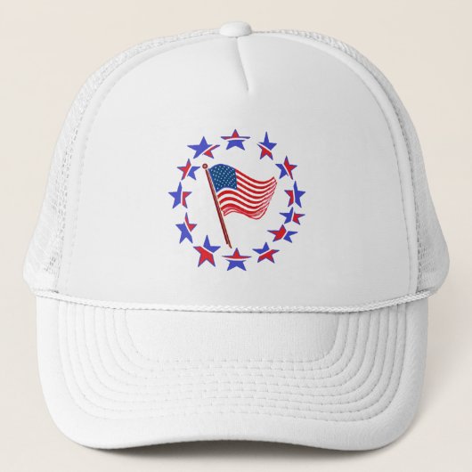 Patriottic USA Flag Trucker Pet (Voorkant)