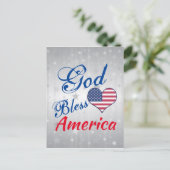 Patriottic USA Heart God Bless America Briefkaart (Staand voorkant)