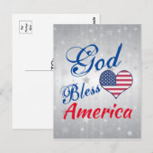 Patriottic USA Heart God Bless America Briefkaart (Voorkant / Achterkant)