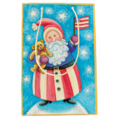 Patriottic USA Kerstkerkerst Medium Cadeauzakje (Voorkant)