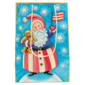 Patriottic USA Kerstkerkerst Medium Cadeauzakje (Achterkant)