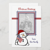 Patriottic USA Kerstmis Feestdagenkaart (Voorkant / Achterkant)