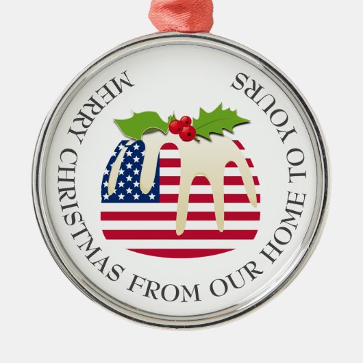 Patriottic USA Kerstmis Metalen Ornament (Voorkant)
