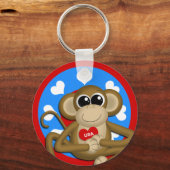 Patriottic USA Monkey Basic Sleutelhanger (Voorkant)