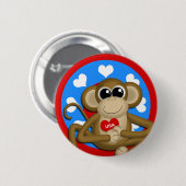 Patriottic USA Monkey pin-knop Ronde Button 5,7 Cm (Voorkant /achterkant)