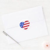 Patriottic USA op 4 juli Amerikaanse vlag Heart Lo Ronde Sticker (Envelop)