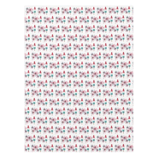 Patriottic USA op 4 juli Rocket Pop Fireworks Tafelkleed (Voorkant)