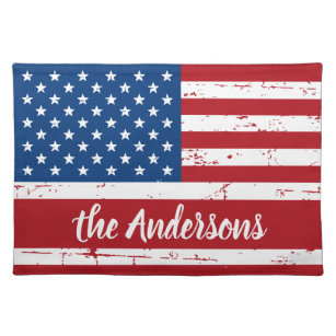 Patriottic USA Persoonlijke naam Amerikaanse vlag Placemat
