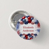 Patriottic USA red white blue flag label Ronde Button 3,2 Cm (Voorkant /achterkant)