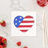 Patriottic USA Stars Stripes Heart American Flag Servetten (Insitu)