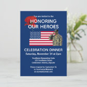 Patriottic USA Veterans Dinner Kaart (Staand voorkant)