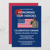 Patriottic USA Veterans Dinner Kaart (Voorkant / Achterkant)