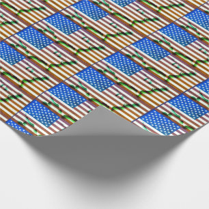 Patriottic USA vlag Amerikaanse vlag Blue Green Cadeaupapier
