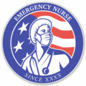 Patriottic USA vlag RN geregistreerde verpleegster Sticker (Voorkant)