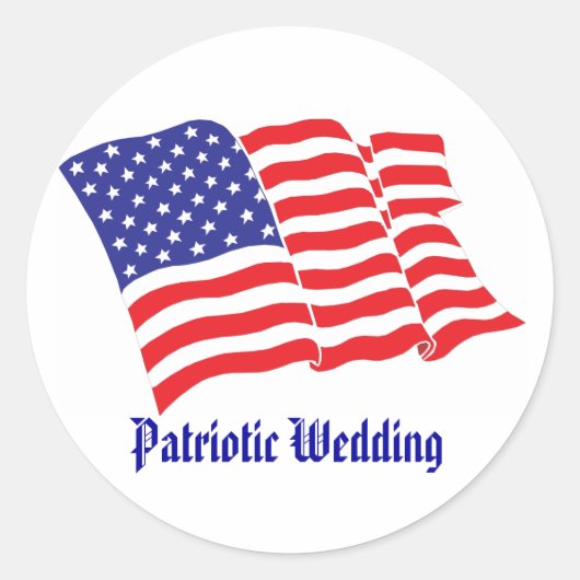Patriottic Wedding Ronde Sticker (Voorkant)
