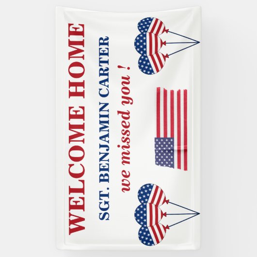 Patriottic Welcome Home Leger Marine Spandoek (Verticaal)