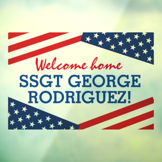 Patriottic Welcome Home Militair Lid Raamsticker (Vel 3)