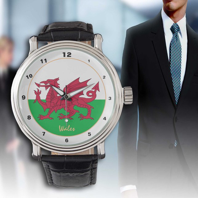 Patriottic Welsh Flag, Wales mode/design Horloge (Creator heeft geüpload)