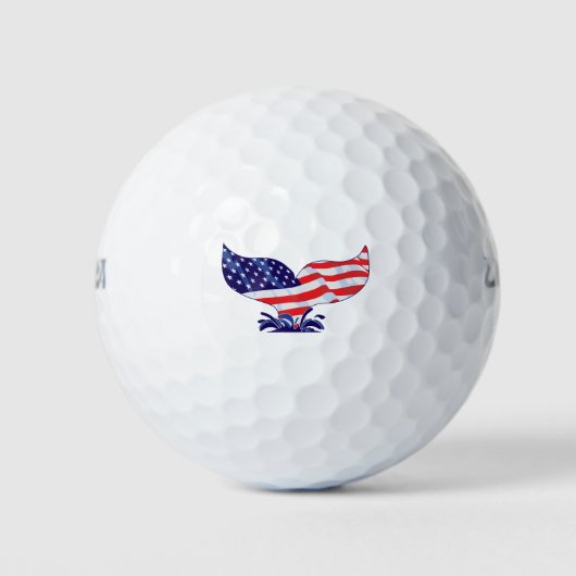 Patriottic Whale Tail Golfballen (Voorkant)