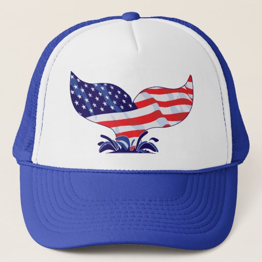 Patriottic Whale Tail Trucker Pet (Voorkant)