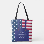 Patriottic Worker USA American Flag  Tote Bag (Achterkant)