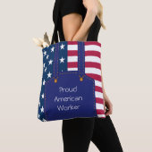 Patriottic Worker USA American Flag  Tote Bag (Dichtbij)