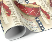  patriotticum, drums met muzieknotities cadeaupapier (Rol Hoek)