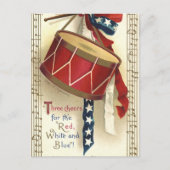  patriotticum, drums met muzieknotities feestdagenkaart (Voorkant)
