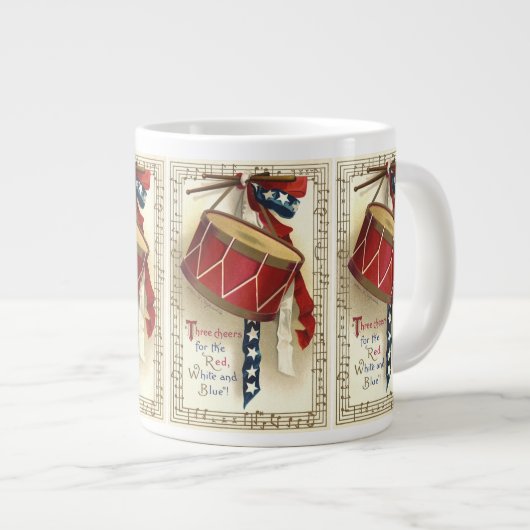 patriotticum, drums met muzieknotities grote koffiekop (Voorkant rechts)