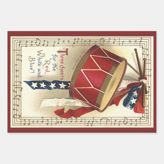  patriotticum, drums met muzieknotities inpakpapier vel (Voorkant 2)