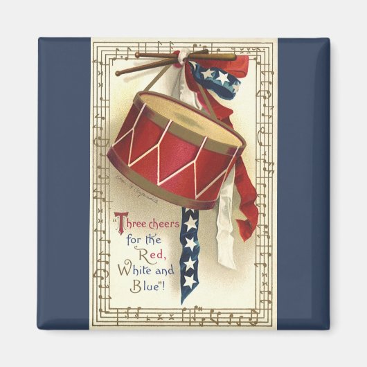 patriotticum, drums met muzieknotities magneet (Voorkant)