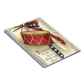  patriotticum, drums met muzieknotities notitieboek (Rechterzijde)