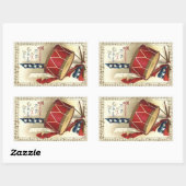  patriotticum, drums met muzieknotities rechthoekige sticker (Vel)