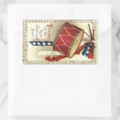  patriotticum, drums met muzieknotities rechthoekige sticker (Tas)